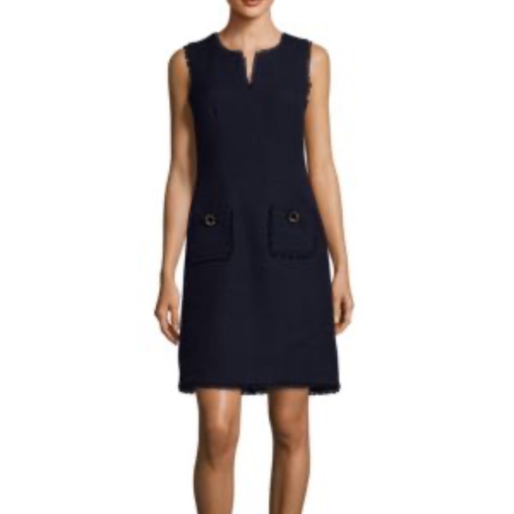 Karl Lagerfeld Navy Tweed Dress